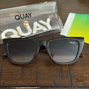 Quay Australia Black Cat-Eye Sunglasses